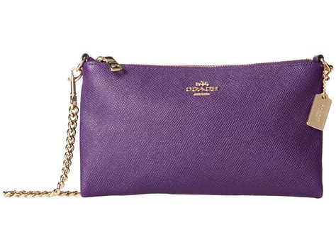 purple coach crossbody|coach embossed crossbody.